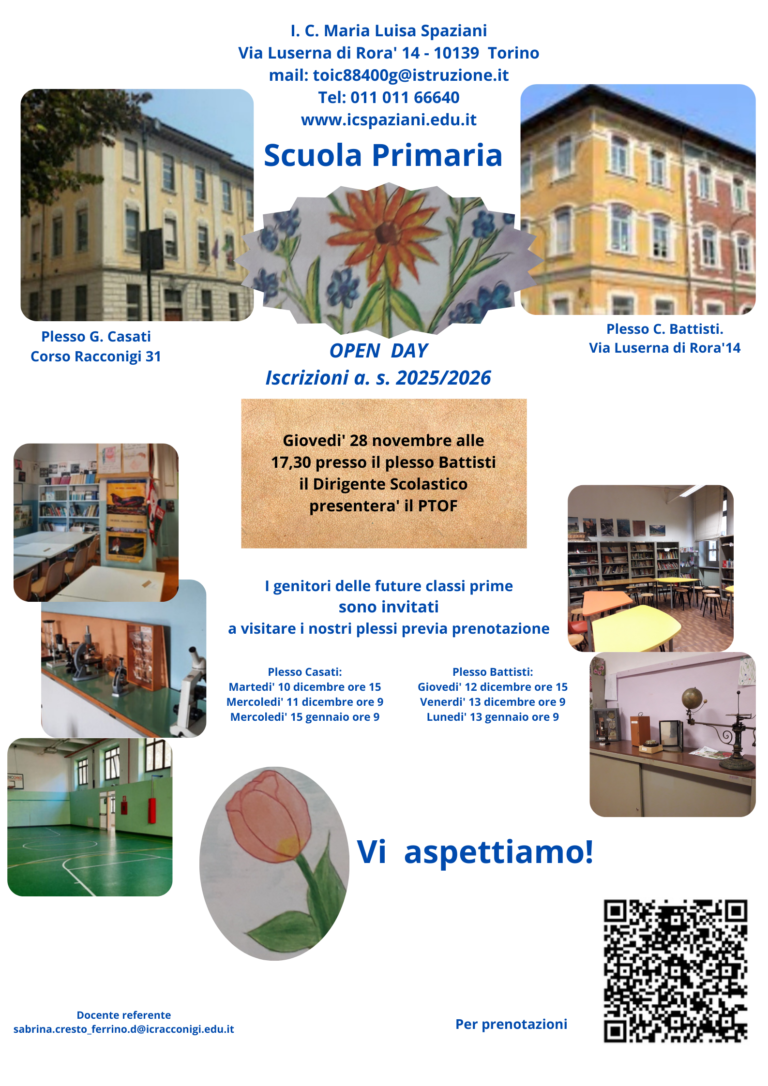 OPEN DAY SCUOLA PRIMARIA – Iscrizioni 2025-2026